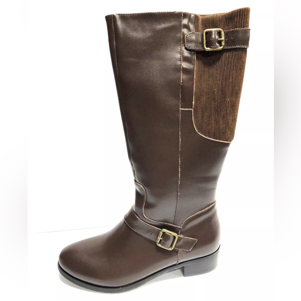 Propet Women’s Teagan Riding Boots Brown Leather, Size 8.5 M
